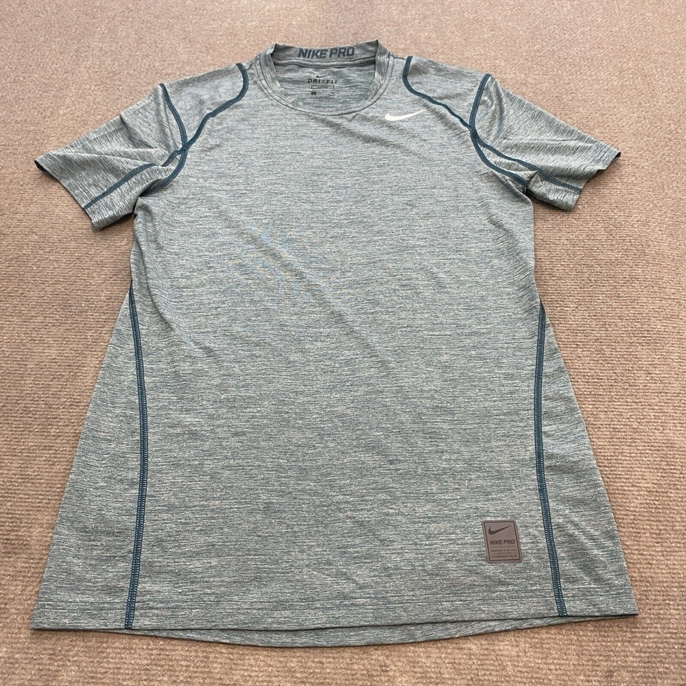 Nike Pro Shirt Men's Small Green Dri-Fit Fitted T-Shirt Athletic 811429-346 Run‎